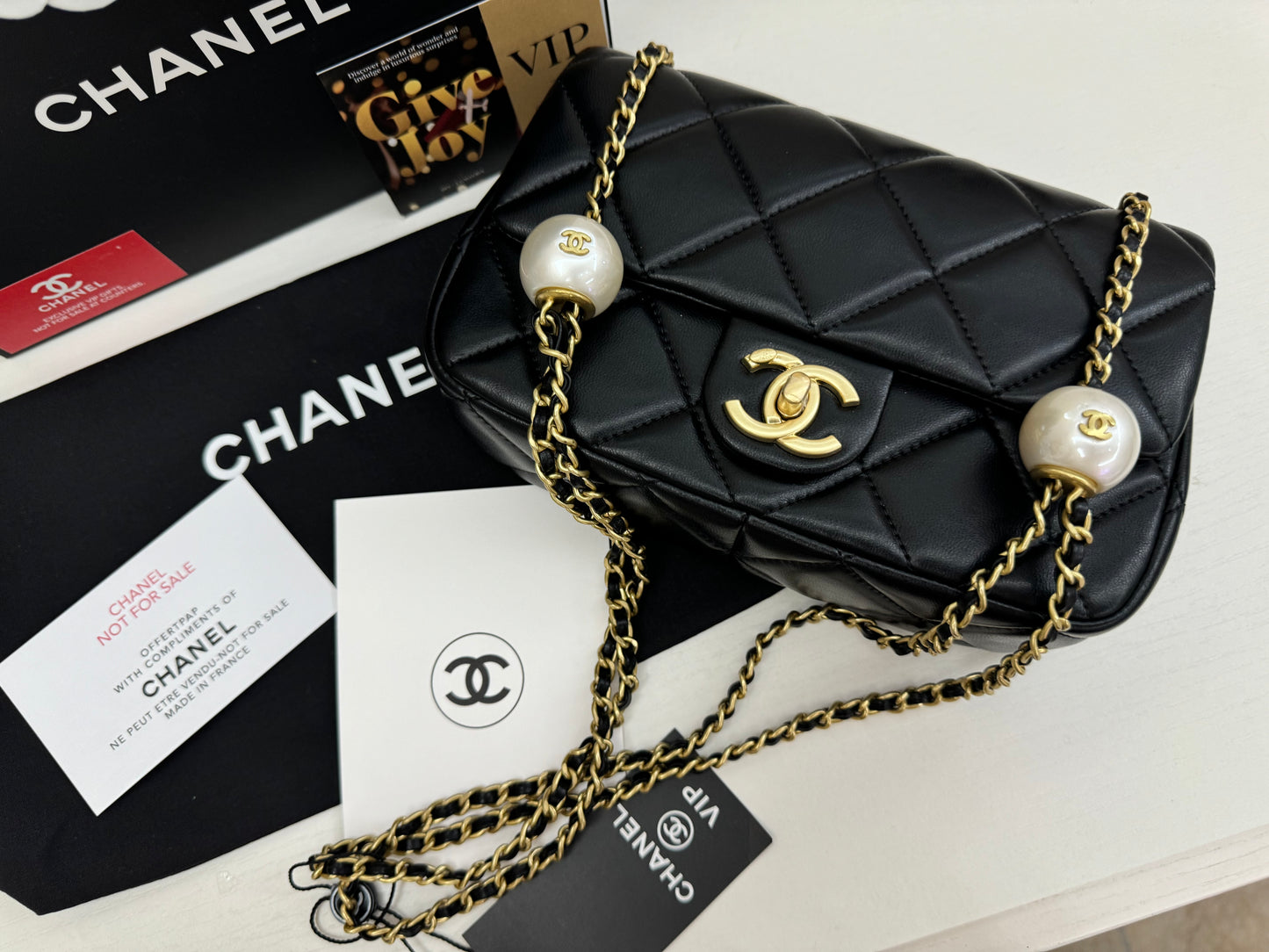 Chanel Vip catena gioiello nera