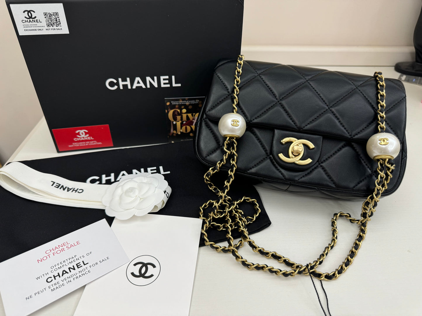 Chanel Vip catena gioiello nera