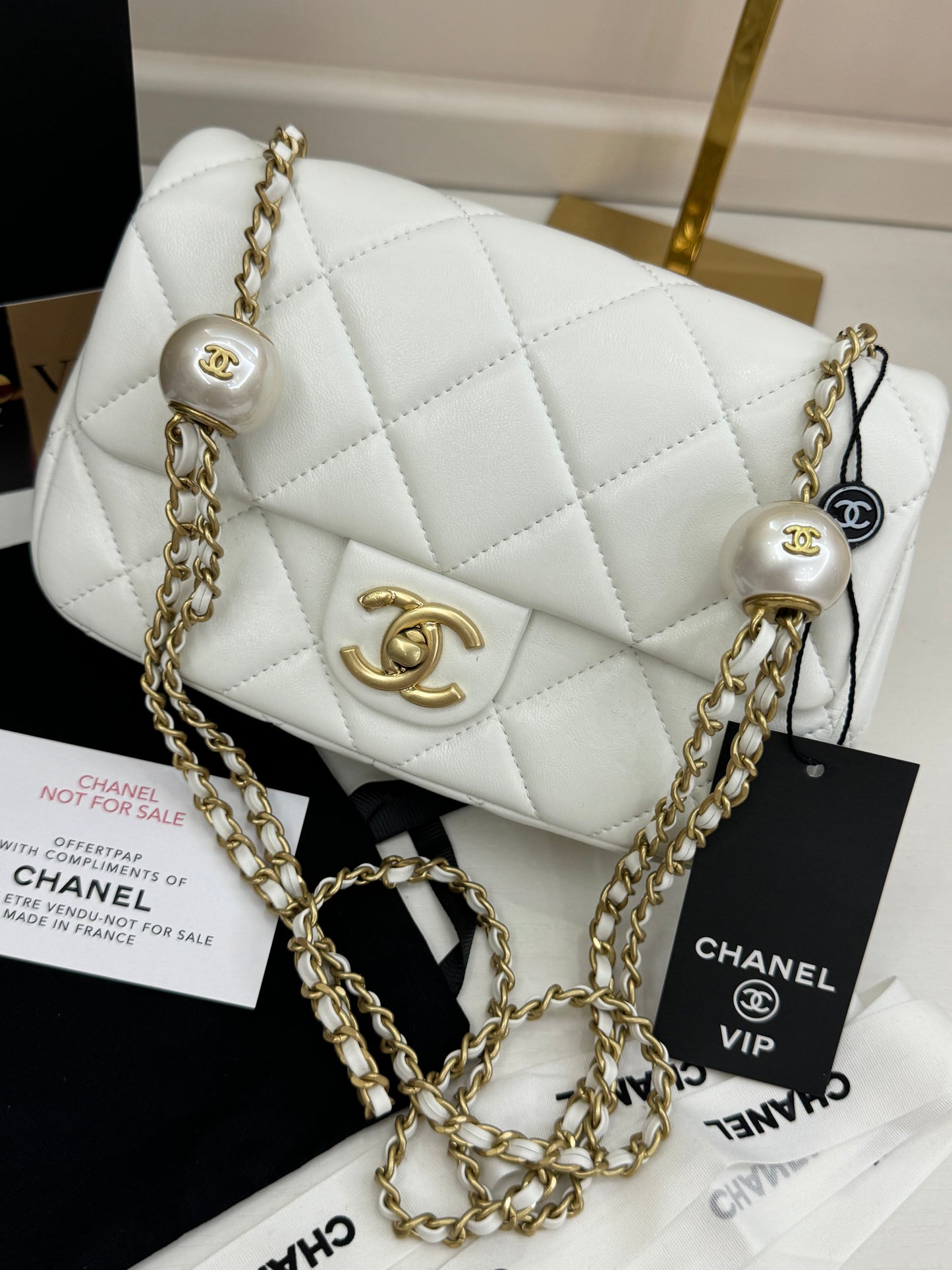 Chanel Vip catena gioiello bianca