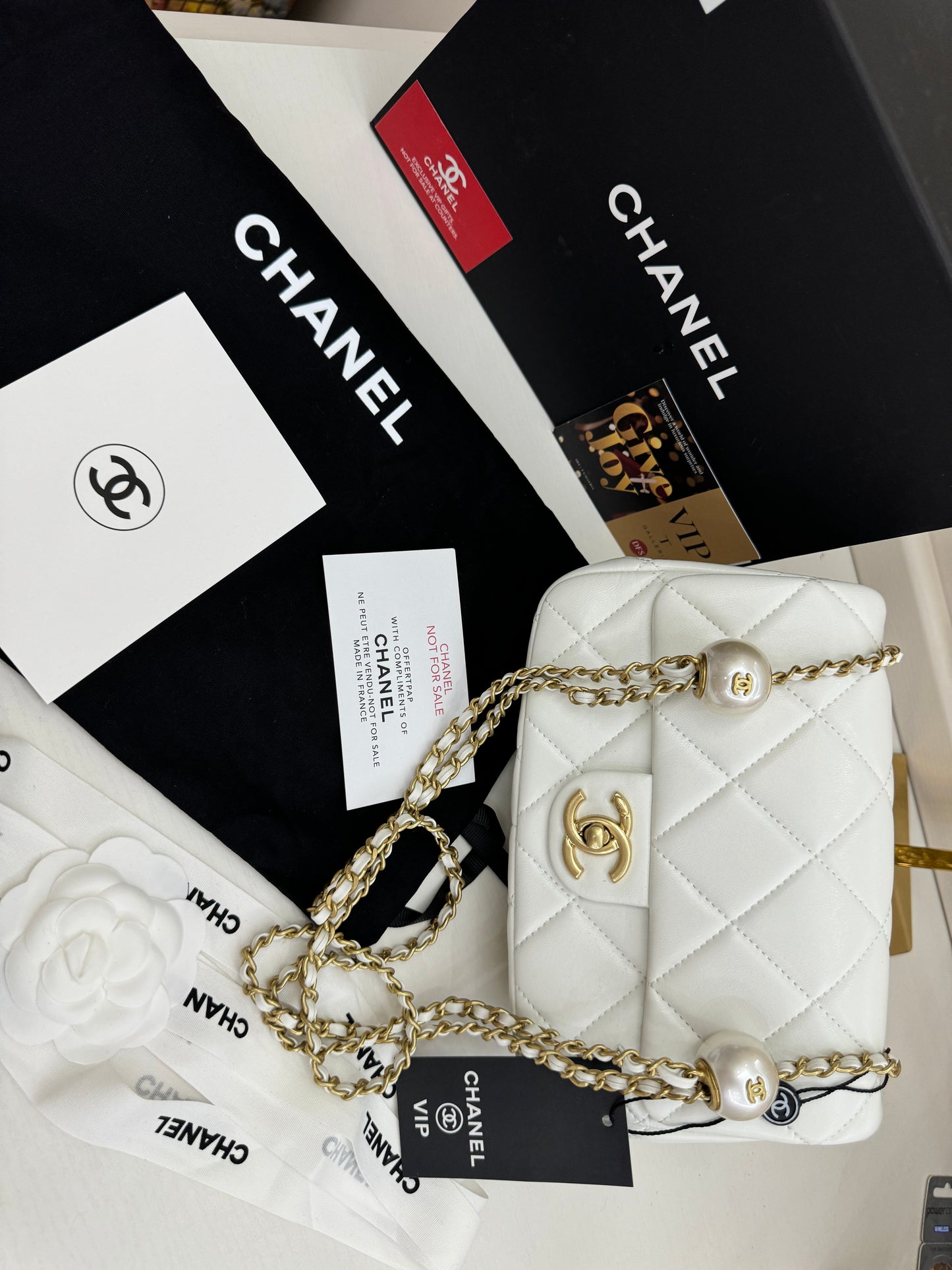 Chanel Vip catena gioiello bianca