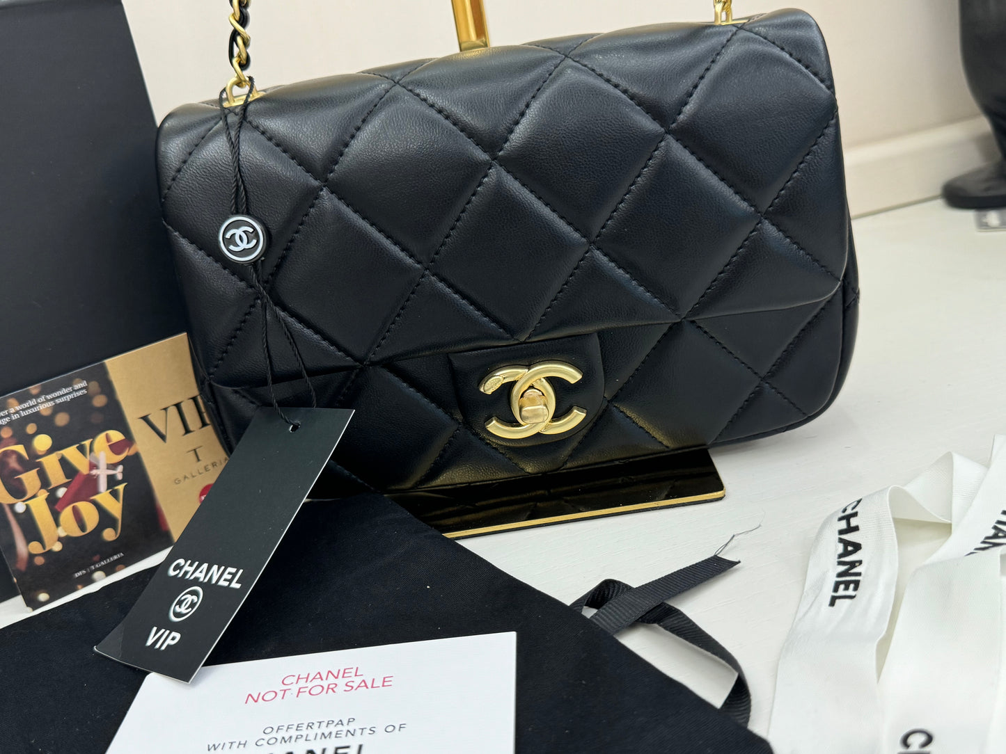 Chanel Vip catena gioiello nera