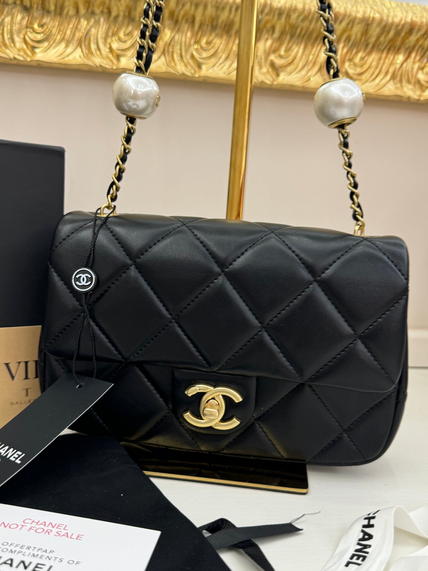 Chanel Vip catena gioiello nera