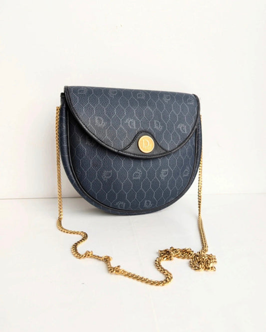Christian Dior borsetta vintage blu scuro