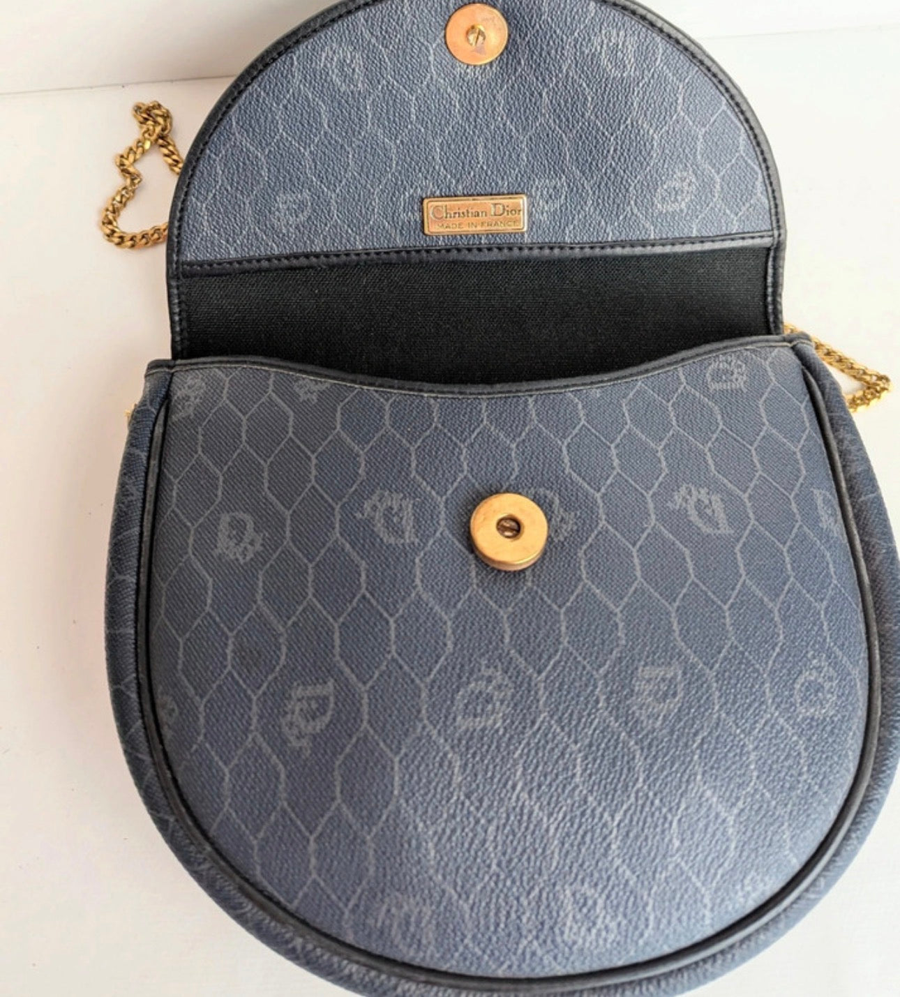 Christian Dior borsetta vintage blu scuro