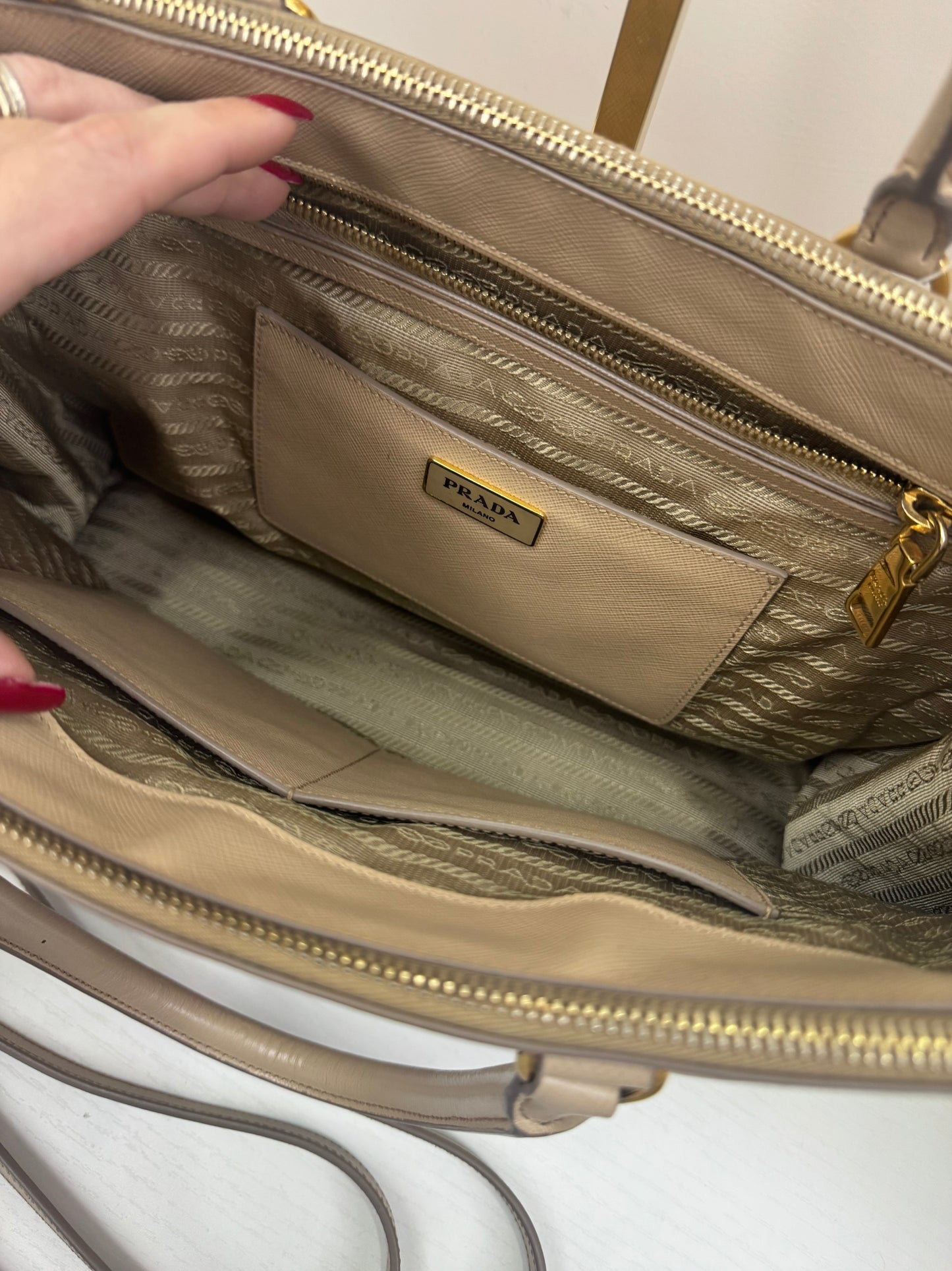 Prada Galleria Saffiano Beige