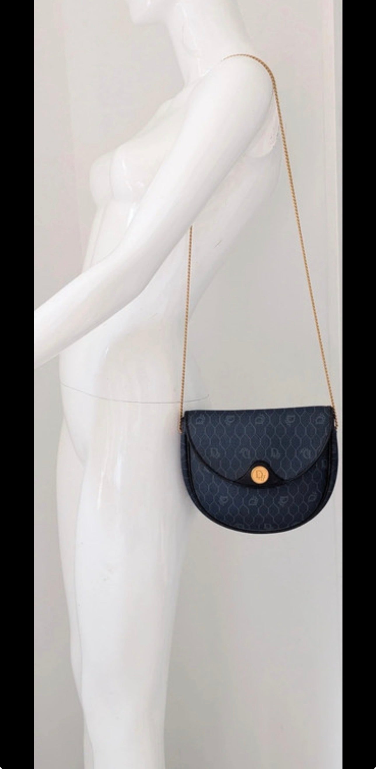 Christian Dior borsetta vintage blu scuro