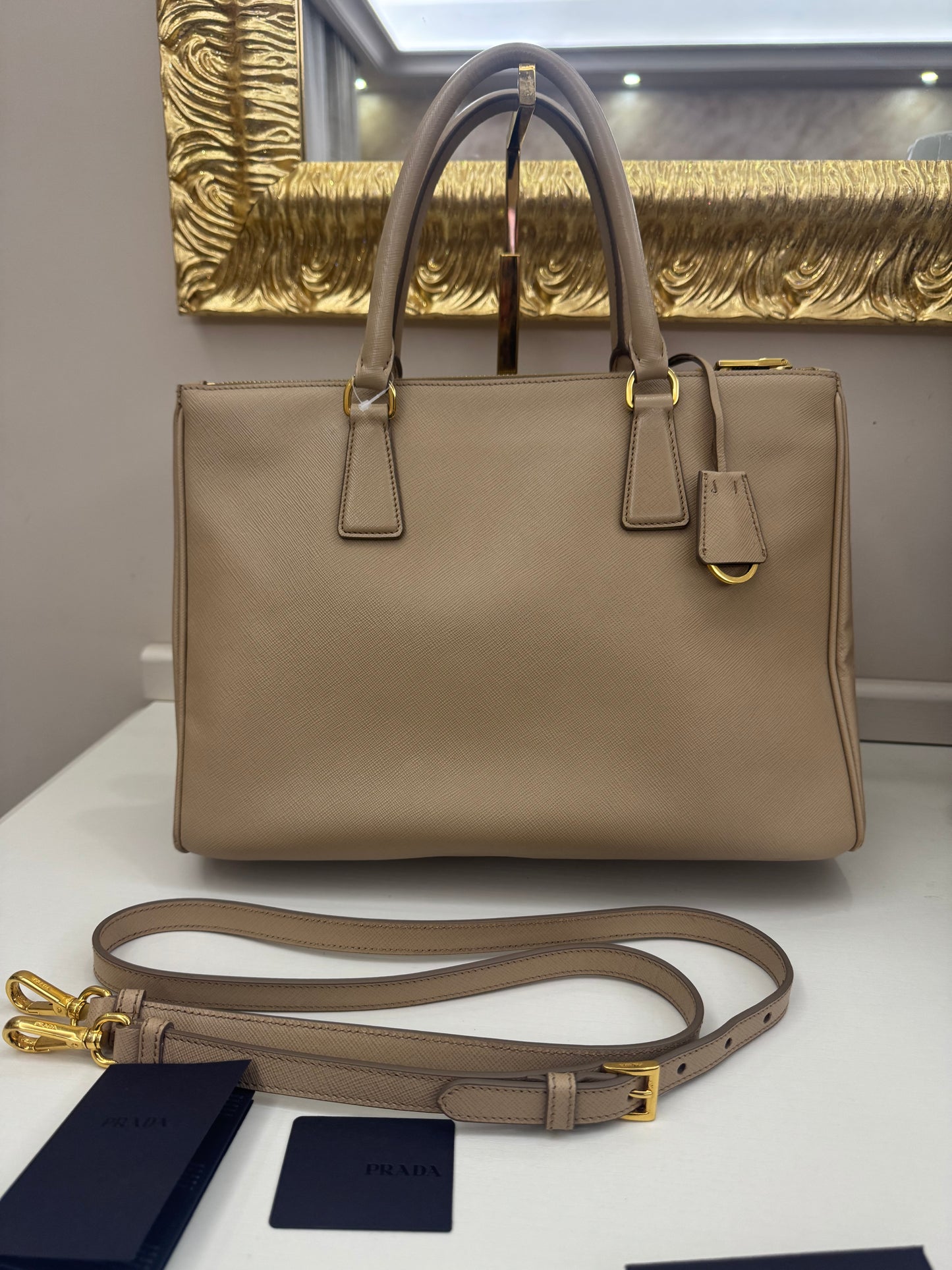 Prada Galleria Saffiano Beige