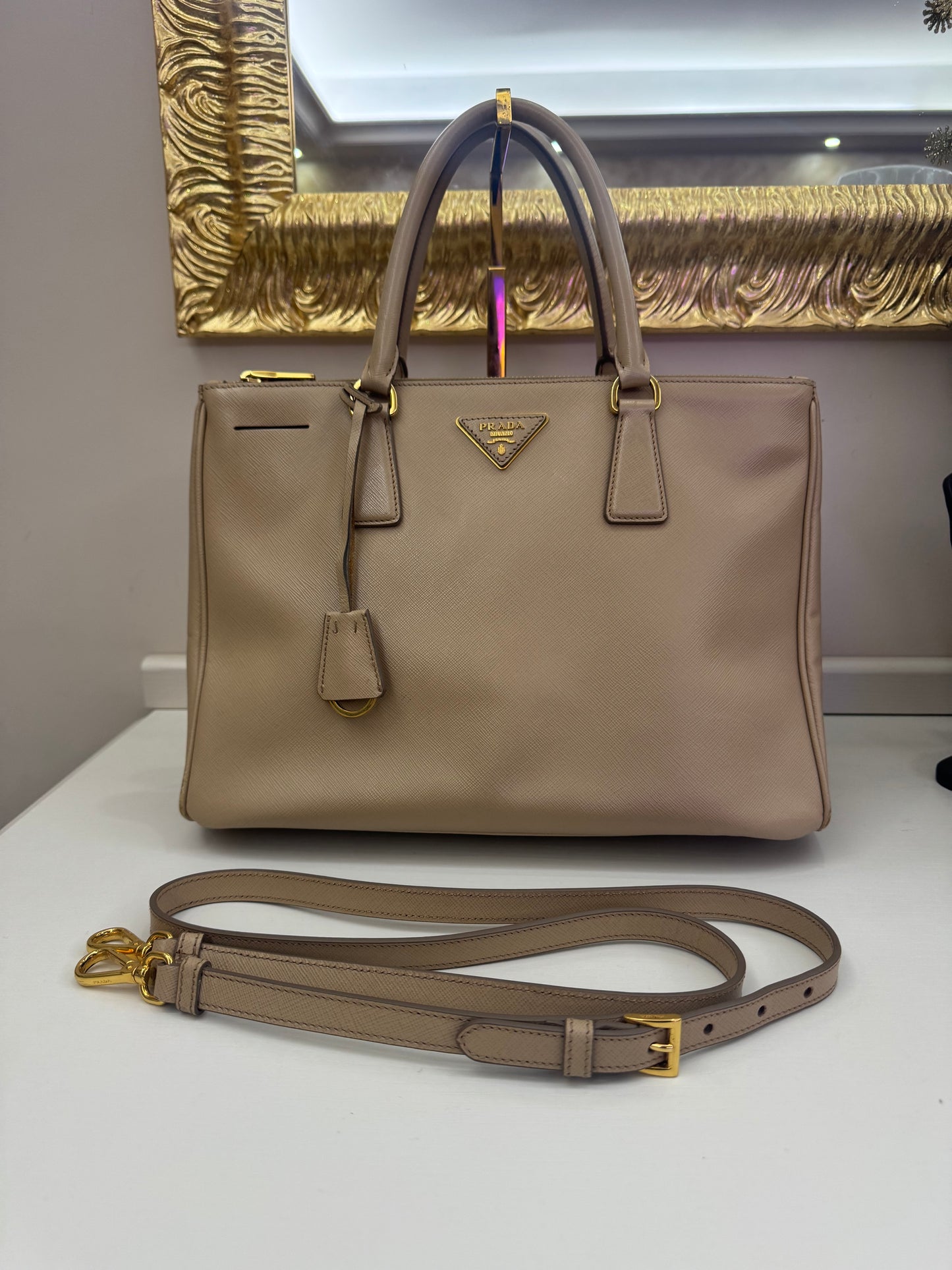 Prada Galleria Saffiano Beige