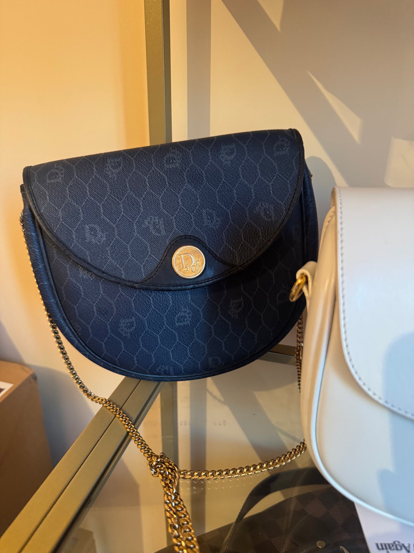 Christian Dior borsetta vintage blu scuro