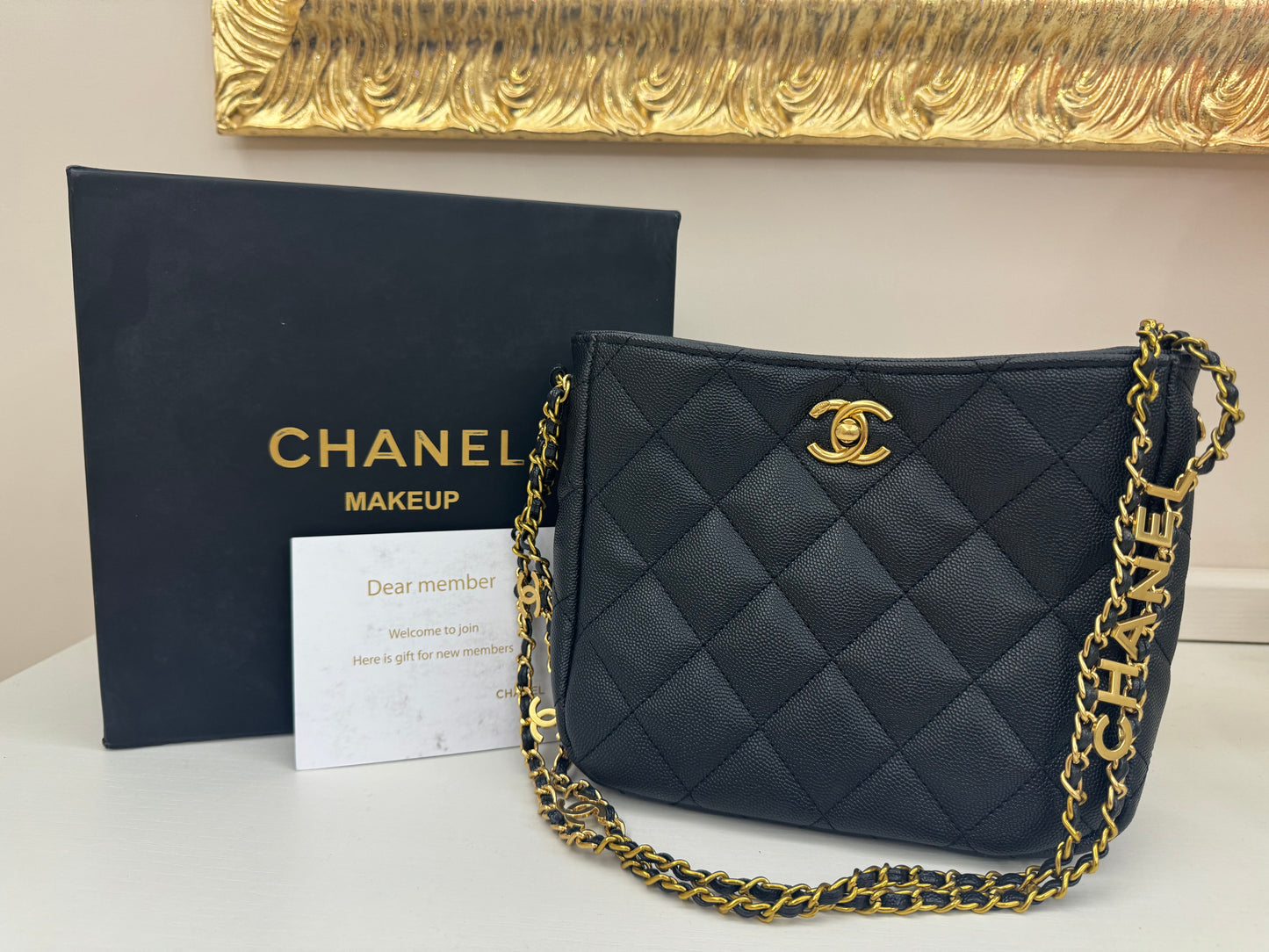 Chanel gift vip borsa mini shopper nera